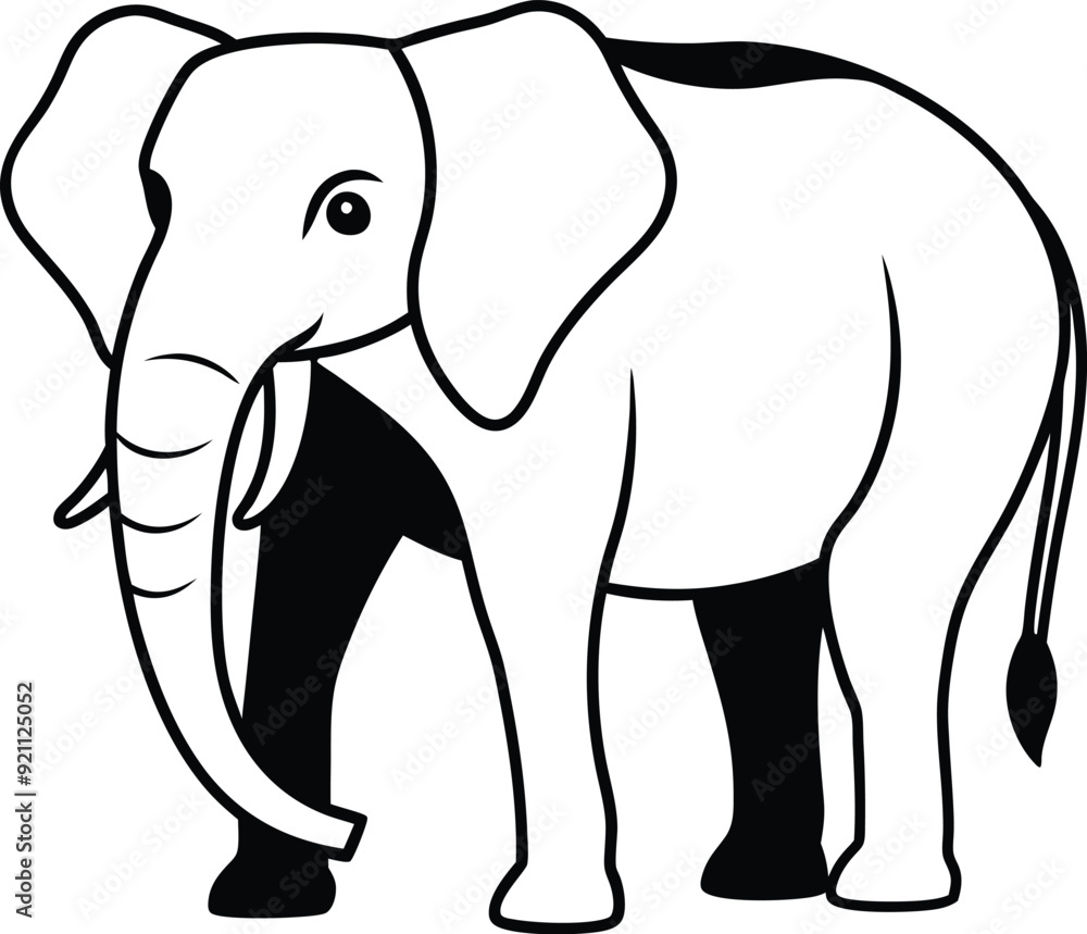 Naklejka premium elephant silhouette vector