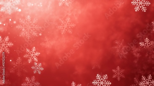 White Snowflakes on a Red Background