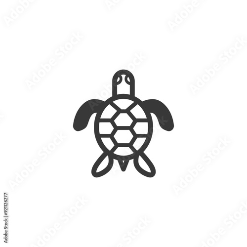 Outline Illustration of a Sea Turtle