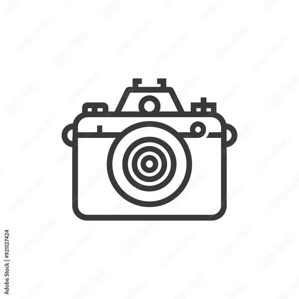 Outline drawing of a simple camera icon Outline drawing of a simple camera icon