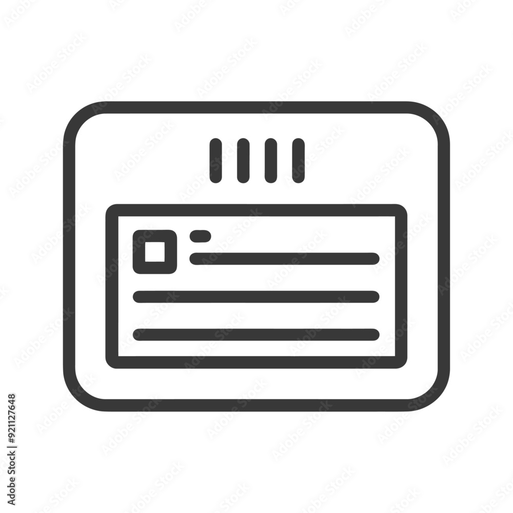 Outline Icon of a Form with Input Fields Outline Icon of a Form with Input Fields