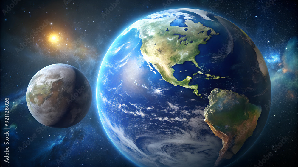 Obraz premium Earth and Moon. 