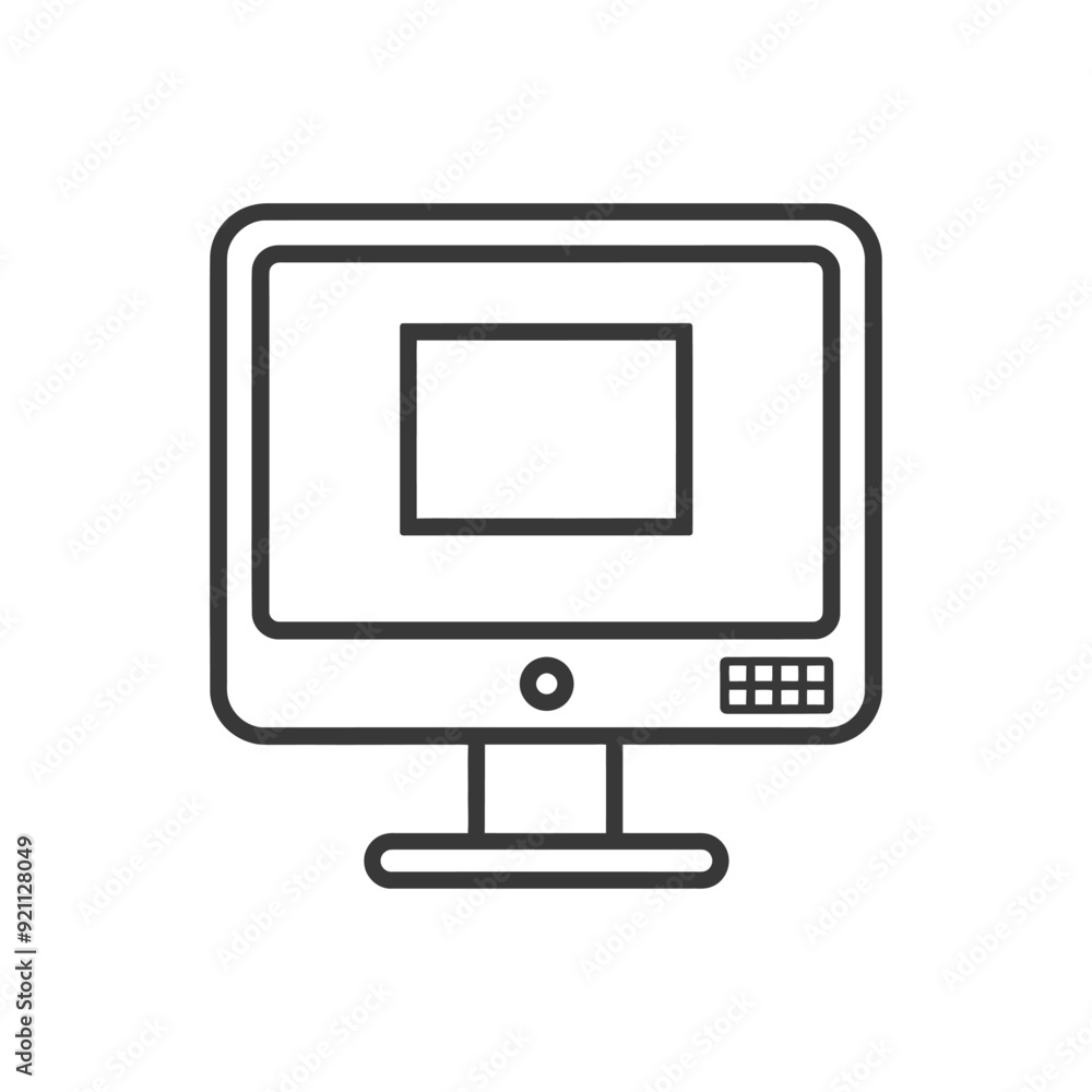 Outline illustration of a desktop computer monitor Outline illustration of a desktop computer monitor