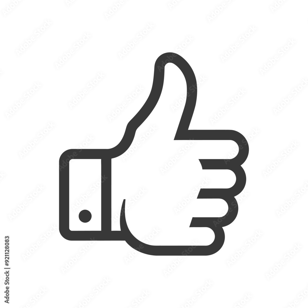 Outline Illustration of a Hand Giving a Thumbs Up Gesture Outline Illustration of a Hand Giving a Thumbs Up Gesture