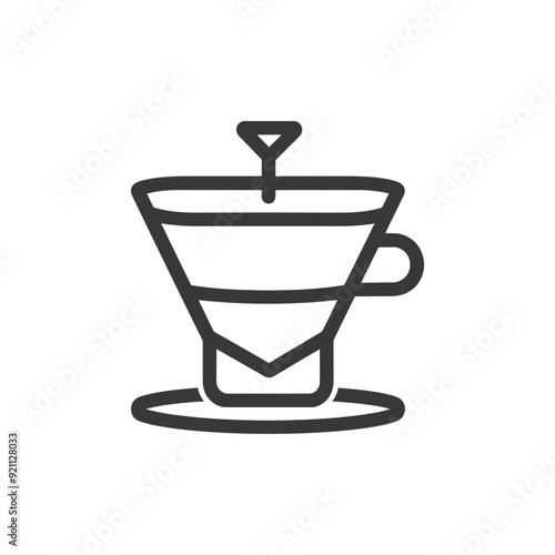 Outline Illustration of a Coffee Dripper