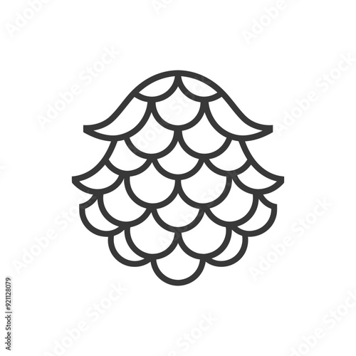Outline illustration of a hop cone