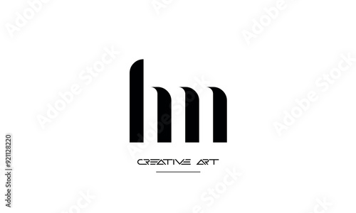 HM, MH, H, M abstract letters logo monogram