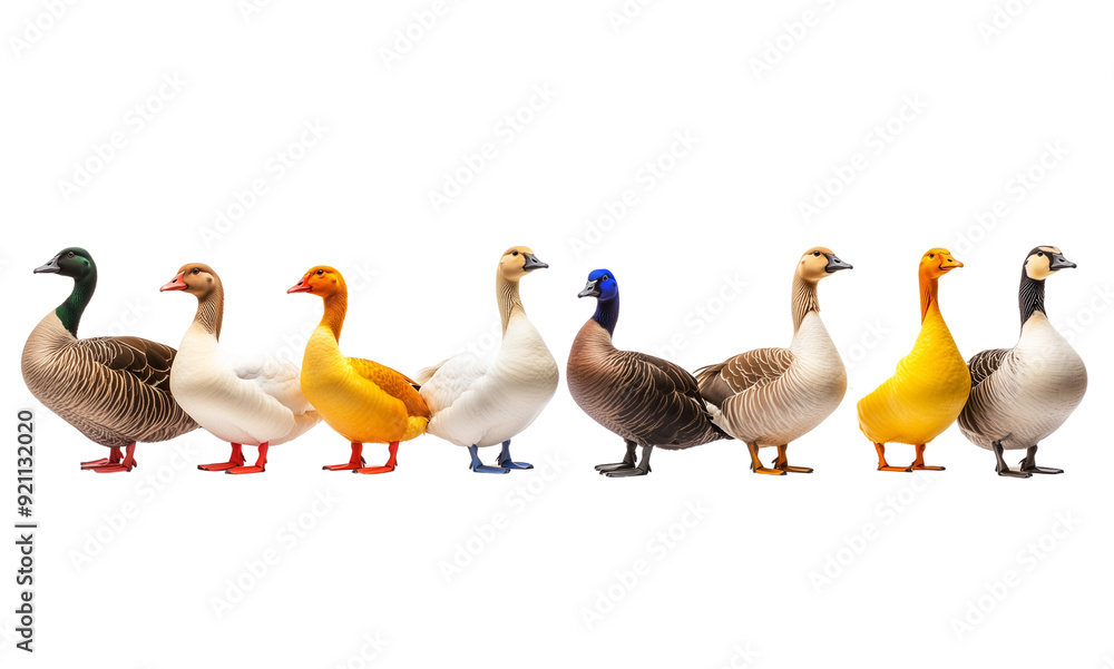 Colorful Goose Bird Multiple Angles Isolated Transparent Background, Perfect Creative Design and Animal Illustration Projects Colorful Goose Bird Multiple Angles Isolated Transparent Background, Perfect Creative Design and Animal Illustration Projects