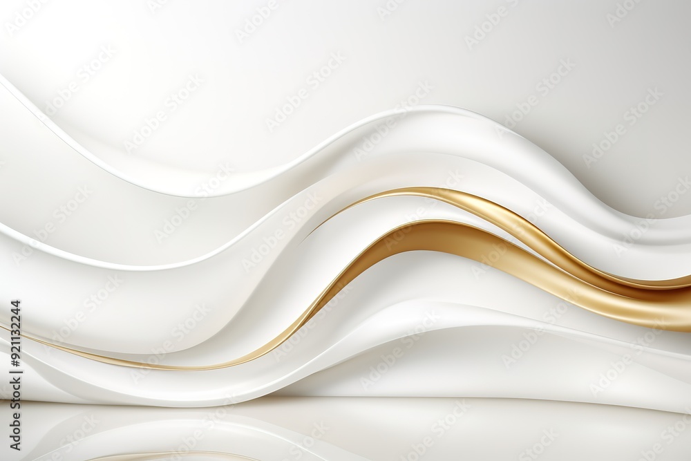 Obraz premium Abstract White and Gold Wave Background.
