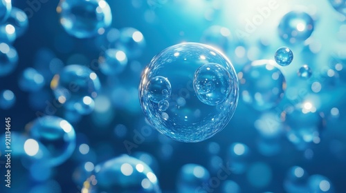 Wallpaper Mural Abstract Blue Bubbles Torontodigital.ca