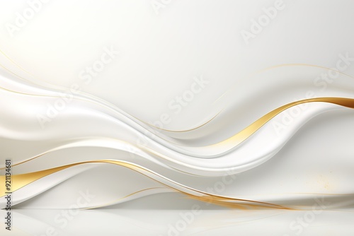 Abstract white and gold wave background.