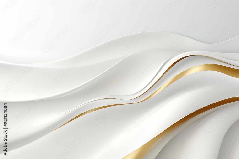 Obraz premium Abstract white and gold wave background.
