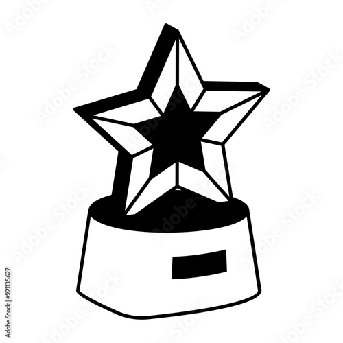 Title of  trailblazer vector icon design, token of recognition symbol, Expression of gratitude sign distinctive insignia stock illustration, Constellation with Piano black Base Stand isometric concept