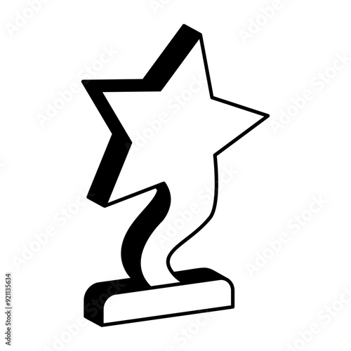 Best choreographer prize vector icon design, token of recognition symbol, Expression of gratitude sign, distinctive insignia  illustration, Diamond Star Swirl Dancing Shape Awards isometric concept photo