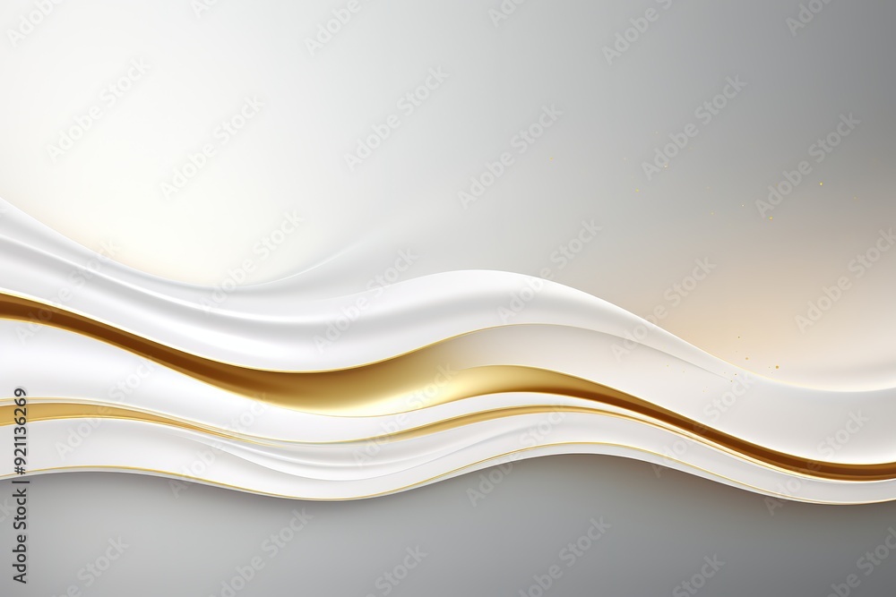 Abstract white and gold wave background design. Abstract white and gold wave background design.