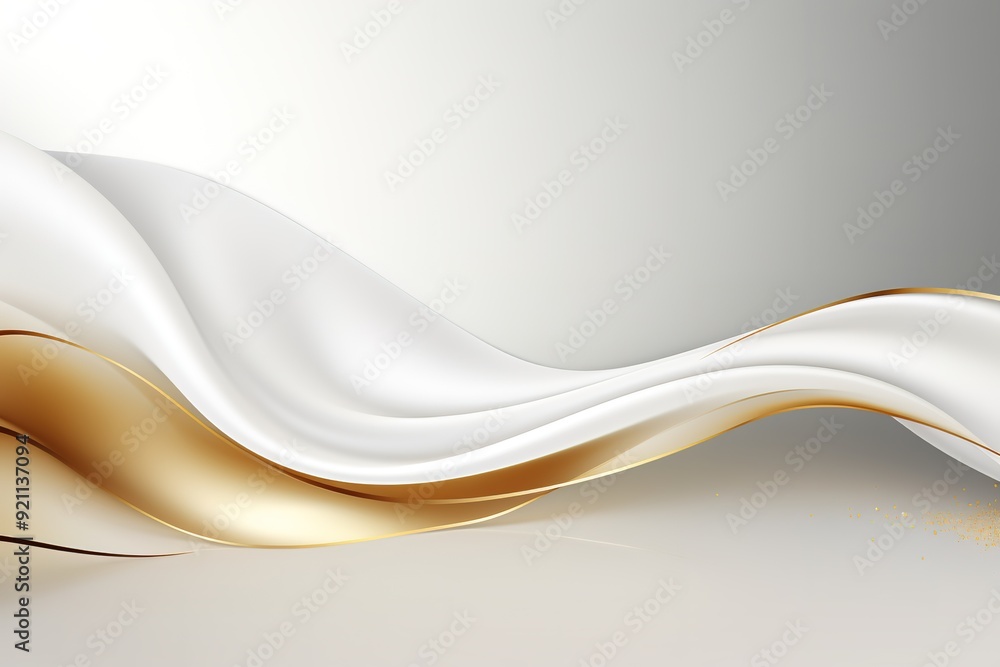 Abstract white and gold wave background with copy space. Abstract white and gold wave background with copy space.