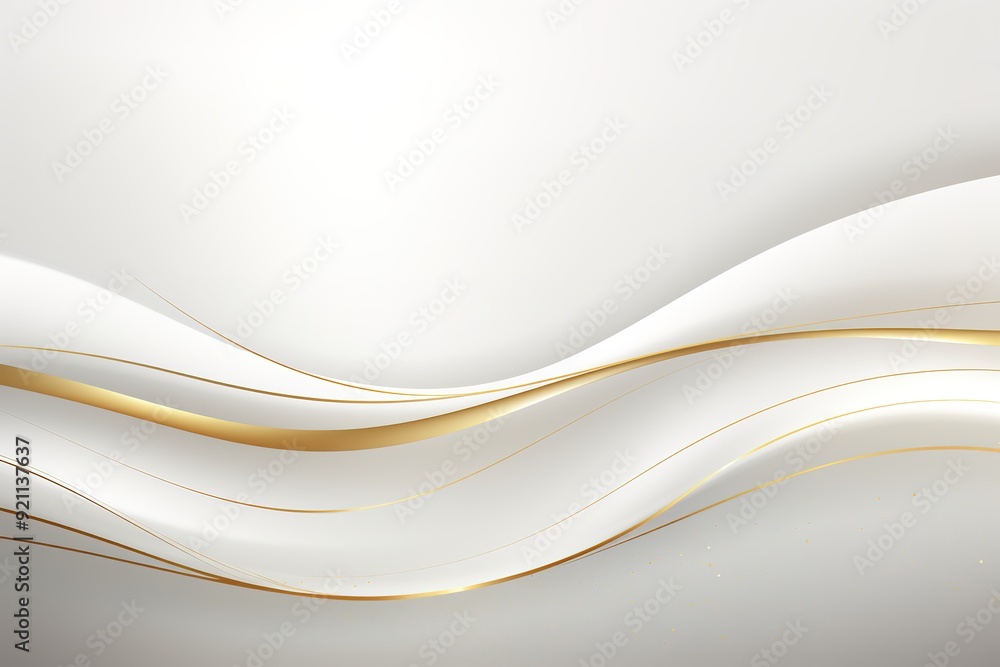 Abstract white and gold wave background with copy space. Abstract white and gold wave background with copy space.