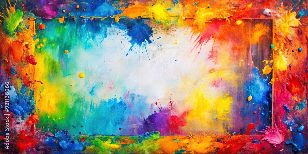 Fototapeta premium Colorful abstract expressionist canvas background , art, painting, abstract, expressionism, vibrant, colorful