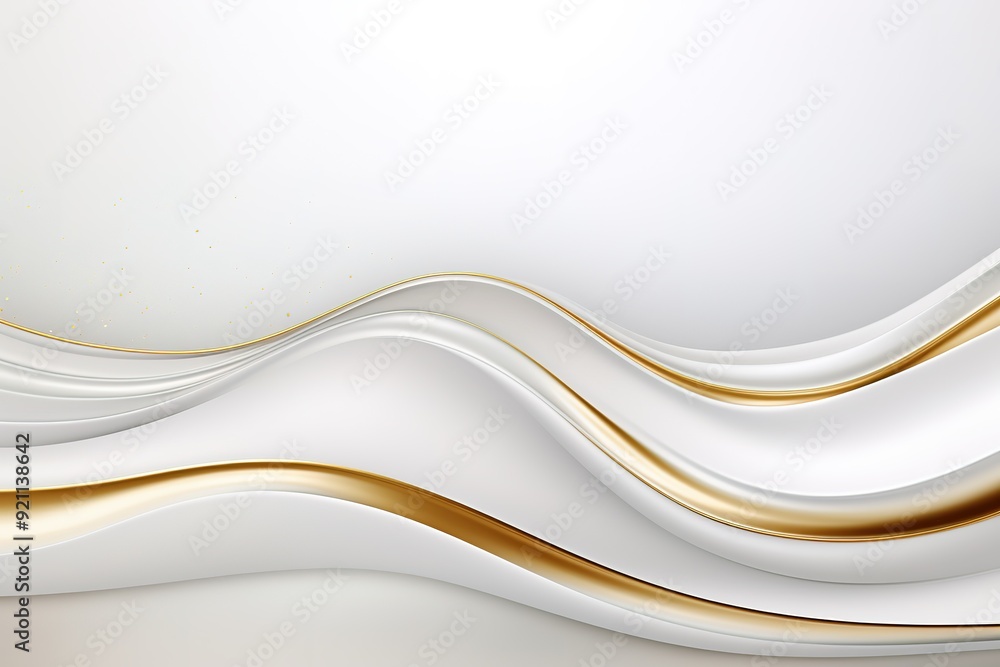 Abstract white and gold wave background with copy space. Abstract white and gold wave background with copy space.