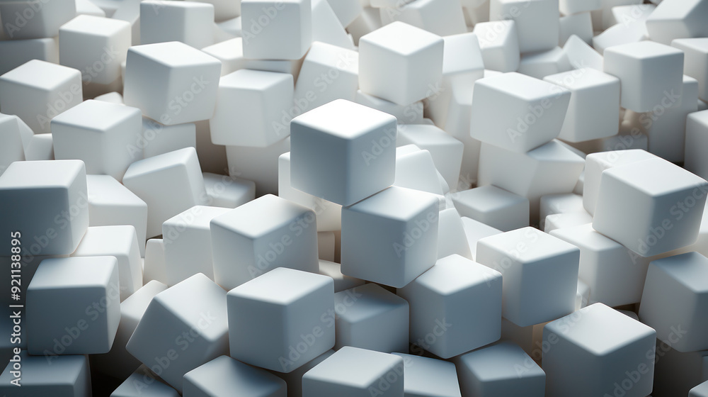 Collection of white cubes arranged in a pattern on a flat surface. Cubes Background. Collection of white cubes arranged in a pattern on a flat surface. Cubes Background.