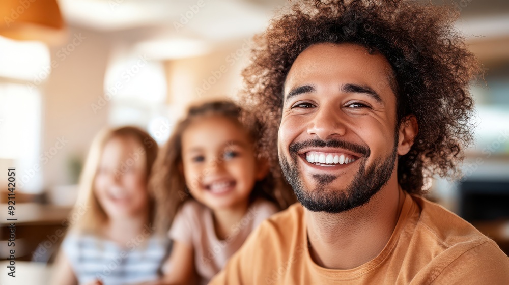 A joyful family enjoys their time together indoors, with children laughing and the parents smiling brightly, capturing a heartwarming moment of love and togetherness. A joyful family enjoys their time together indoors, with children laughing and the parents smiling brightly, capturing a heartwarming moment of love and togetherness.