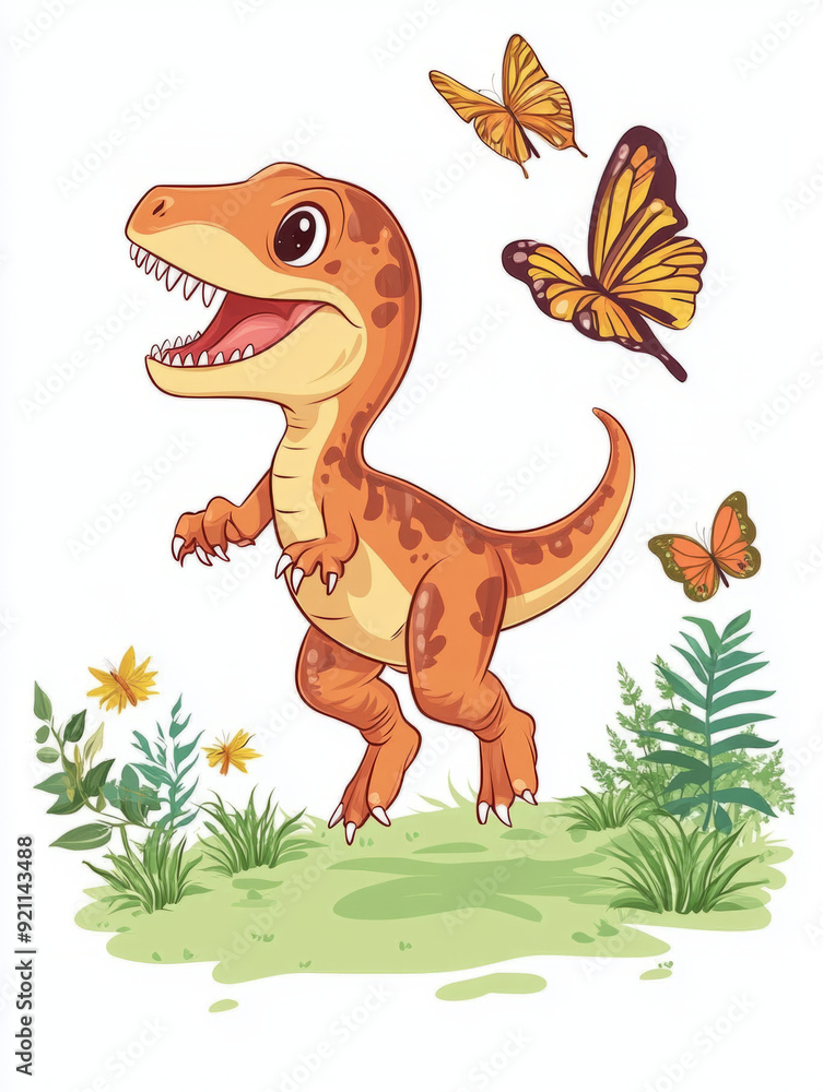 Naklejka premium cartoon dinosaur cute
