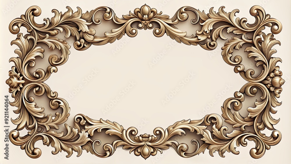 Baroque Victorian frame border with intricate arabesque design , elegant, ornate, decorative, vintage, antique, rich Baroque Victorian frame border with intricate arabesque design , elegant, ornate, decorative, vintage, antique, rich