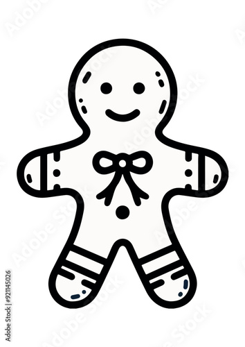 gingerbread man. outline. children's drawings. coloring for children. Christmas and New Year