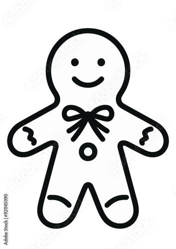 coloring. gingerbread man. outline. children's drawing.