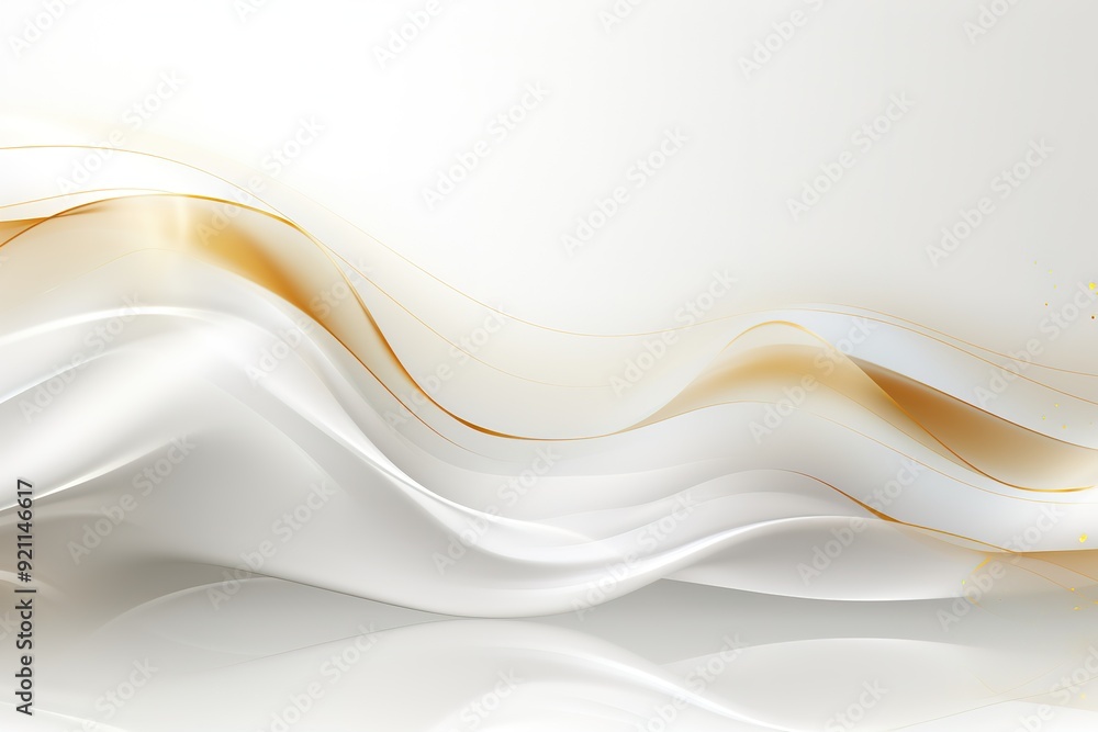 Abstract white and gold waves background. Abstract white and gold waves background.