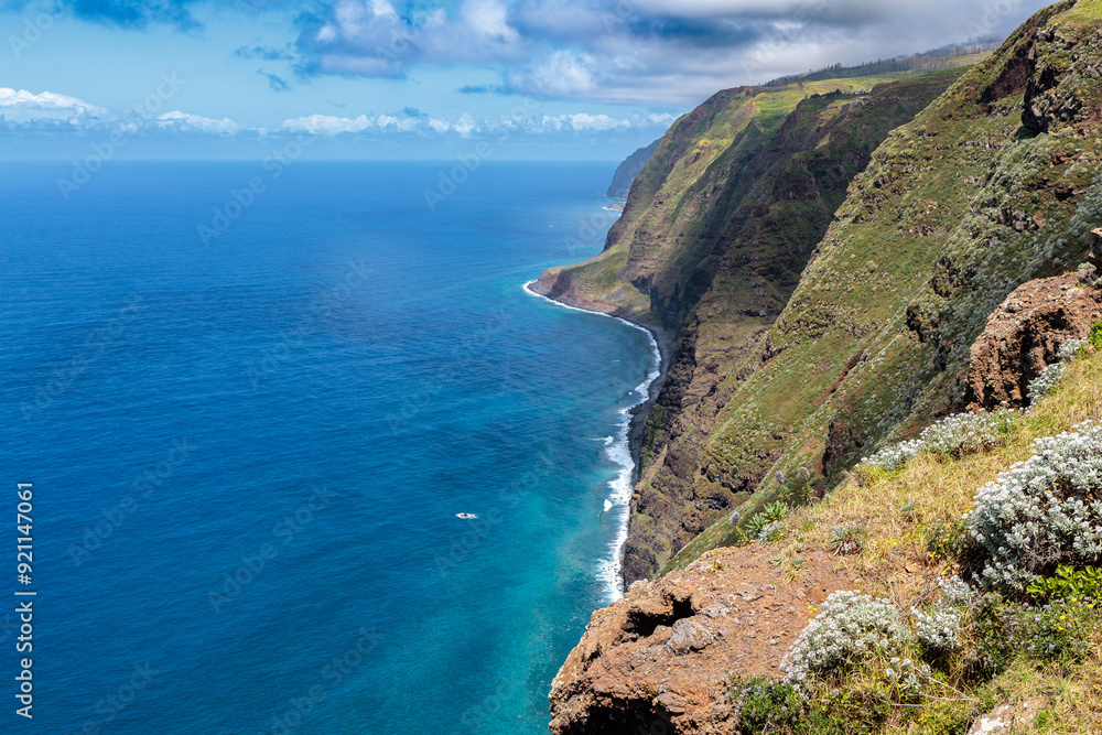 Fototapeta premium The coast near the town of Ponta do Pargo on the island of Madeira