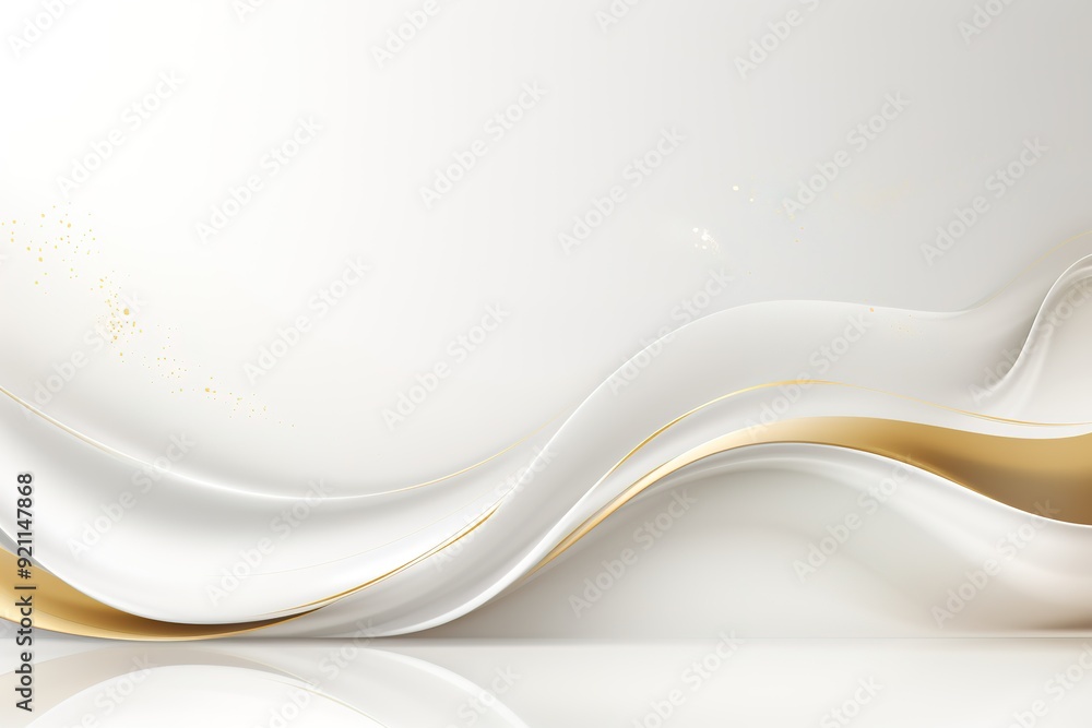 Abstract white and gold waves background. Abstract white and gold waves background.