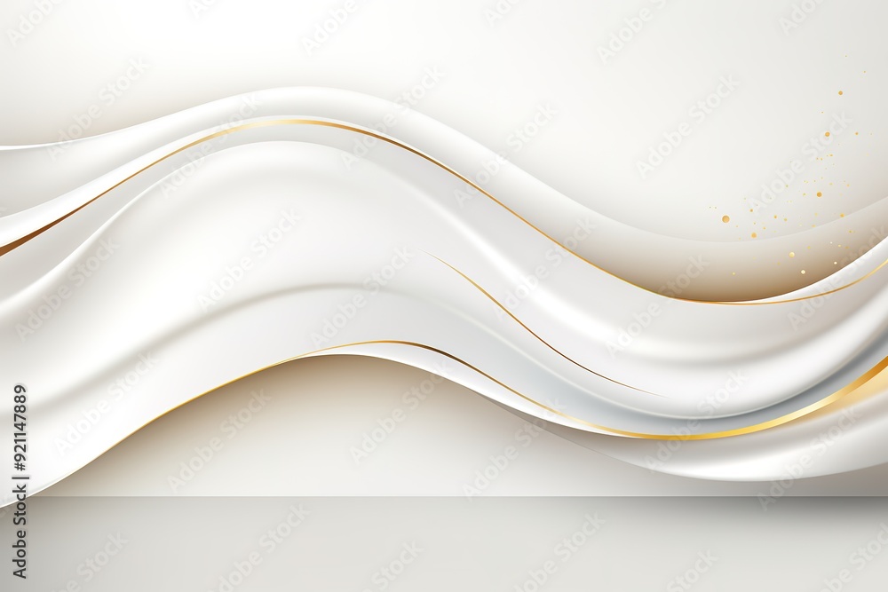 Abstract white and gold waves background. Abstract white and gold waves background.