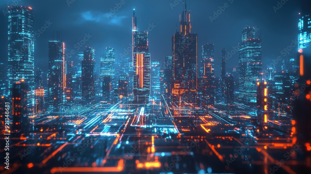 Obraz premium Futuristic Cityscape: A Vision of Tomorrow