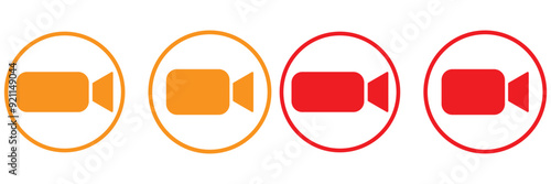 video camera icon for streaming , facetime icons video call symbol