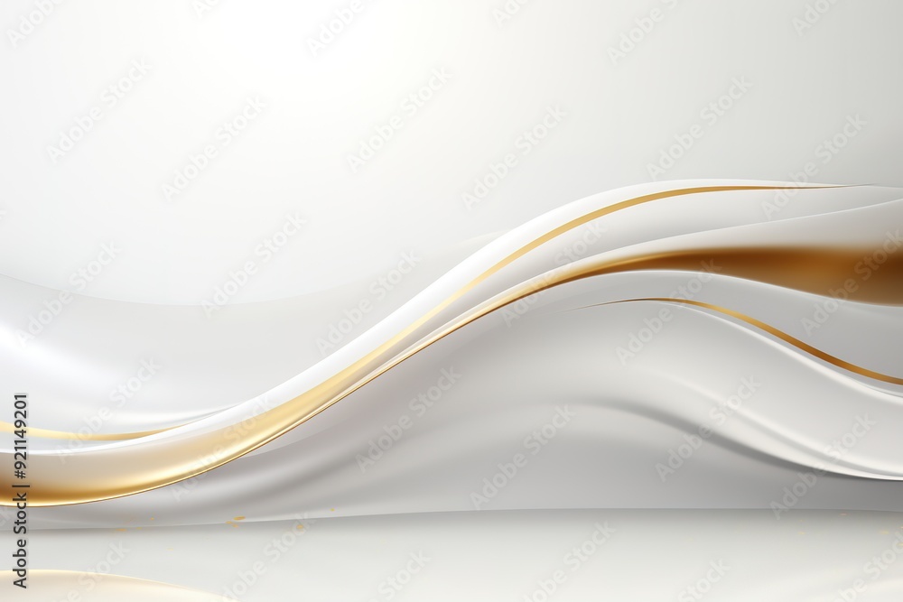 Abstract white and gold waves background. Abstract white and gold waves background.