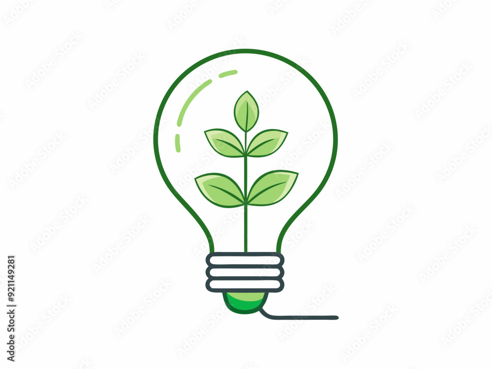 continuous single line drawing of green plant in light bulb, green energy concept line art vector illustration
continuous single line drawing of green plant in light bulb, green energy concept line art vector illustration