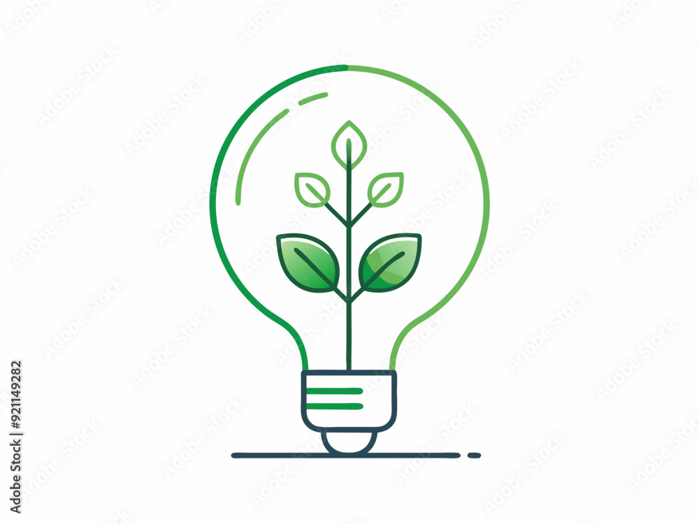 continuous single line drawing of green plant in light bulb, green energy concept line art vector illustration
continuous single line drawing of green plant in light bulb, green energy concept line art vector illustration