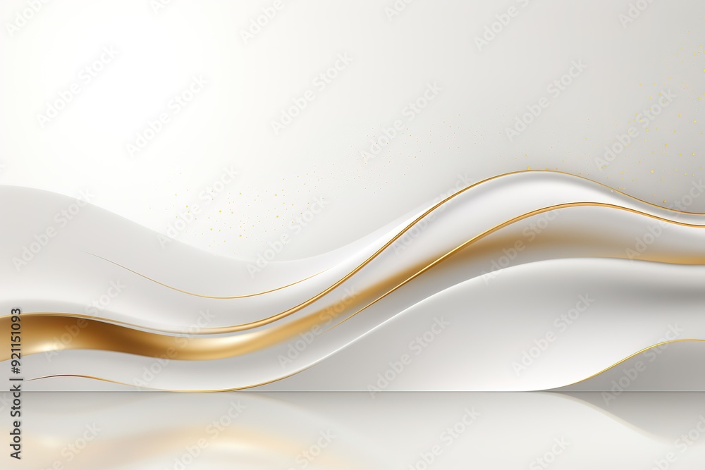 Abstract white and gold waves background with copy space. Abstract white and gold waves background with copy space.