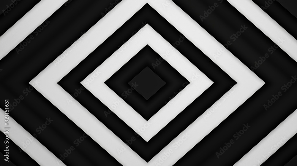 A modern abstract pattern featuring layered black and white diamonds, creating a stylish and eye-catching visual effect. A modern abstract pattern featuring layered black and white diamonds, creating a stylish and eye-catching visual effect.