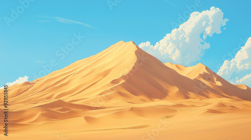 Desert landscape with towering sand dunes