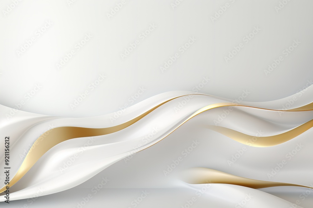 Abstract white and gold wavy background. Abstract white and gold wavy background.