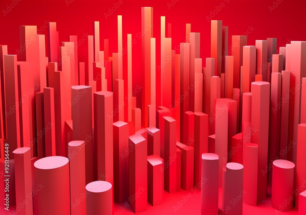Abstract Red Geometric Shapes Background Abstract Red Geometric Shapes Background