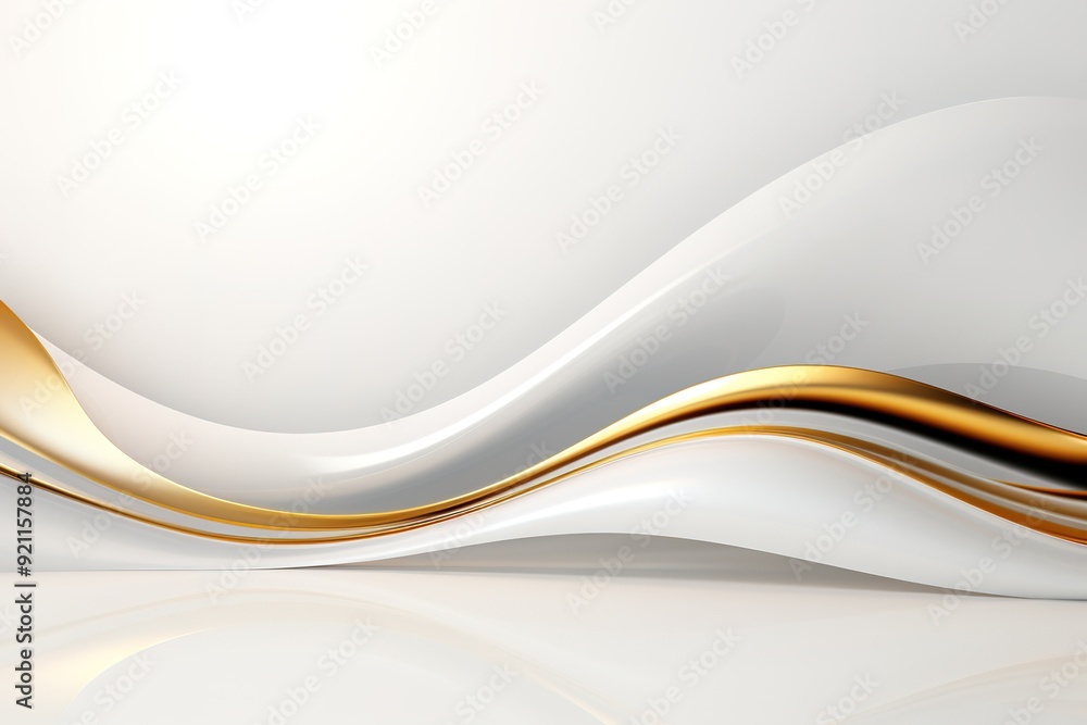 Abstract white and gold wavy background. Abstract white and gold wavy background.