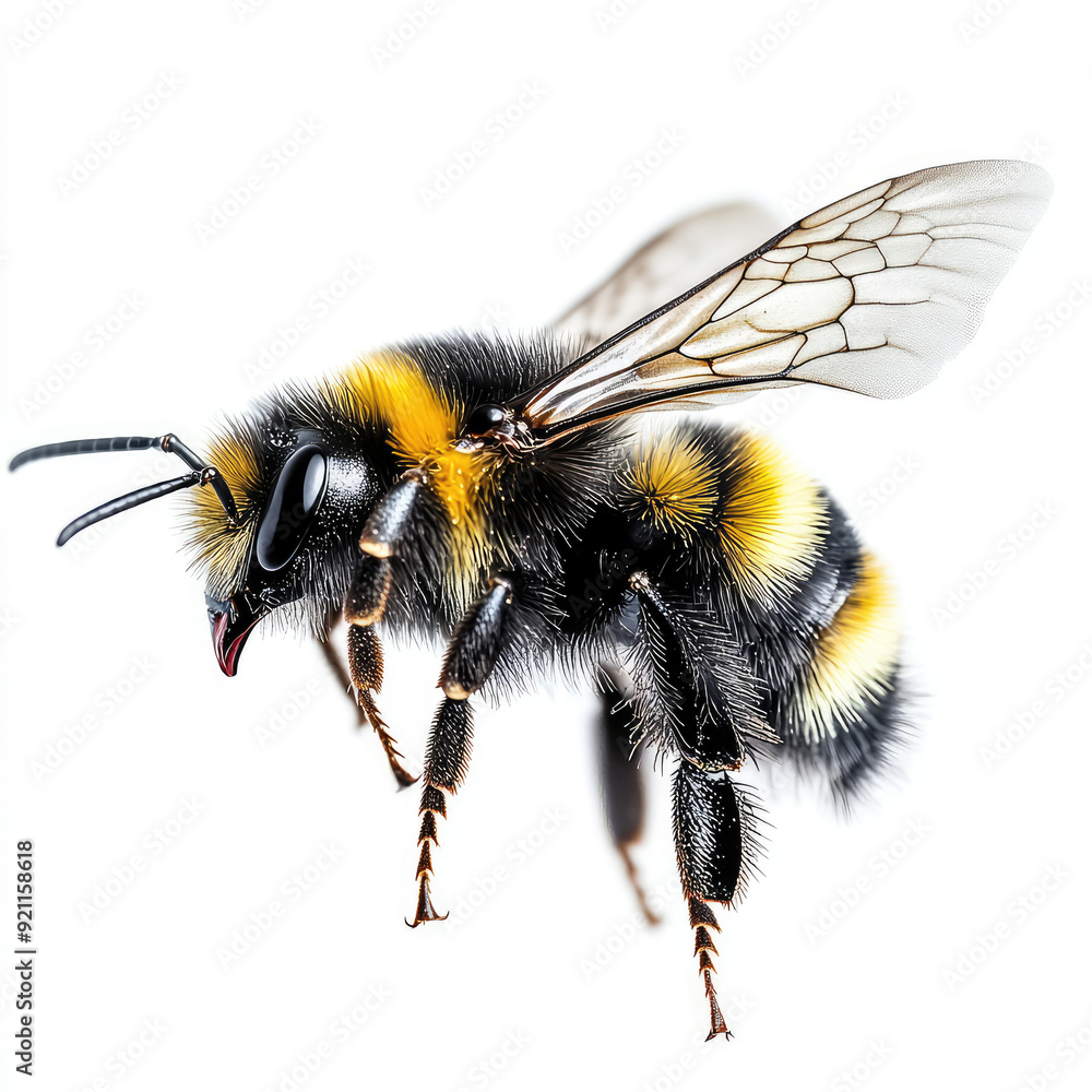 Close-up of a Bumblebee Frozen in Mid-Flight Close-up of a Bumblebee Frozen in Mid-Flight