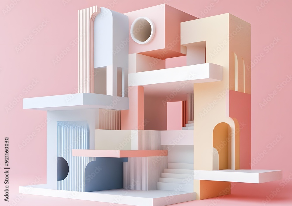 Abstract 3D Architecture Minimalist Design Geometric Shapes Abstract 3D Architecture Minimalist Design Geometric Shapes