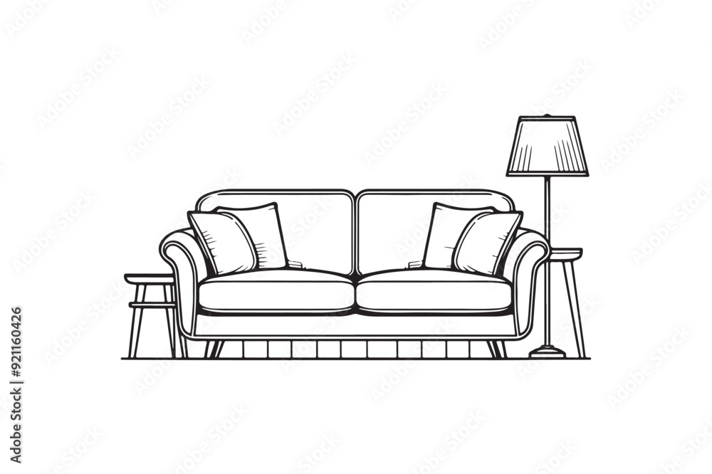 Sofa silhouette vector illustration Sofa silhouette vector illustration