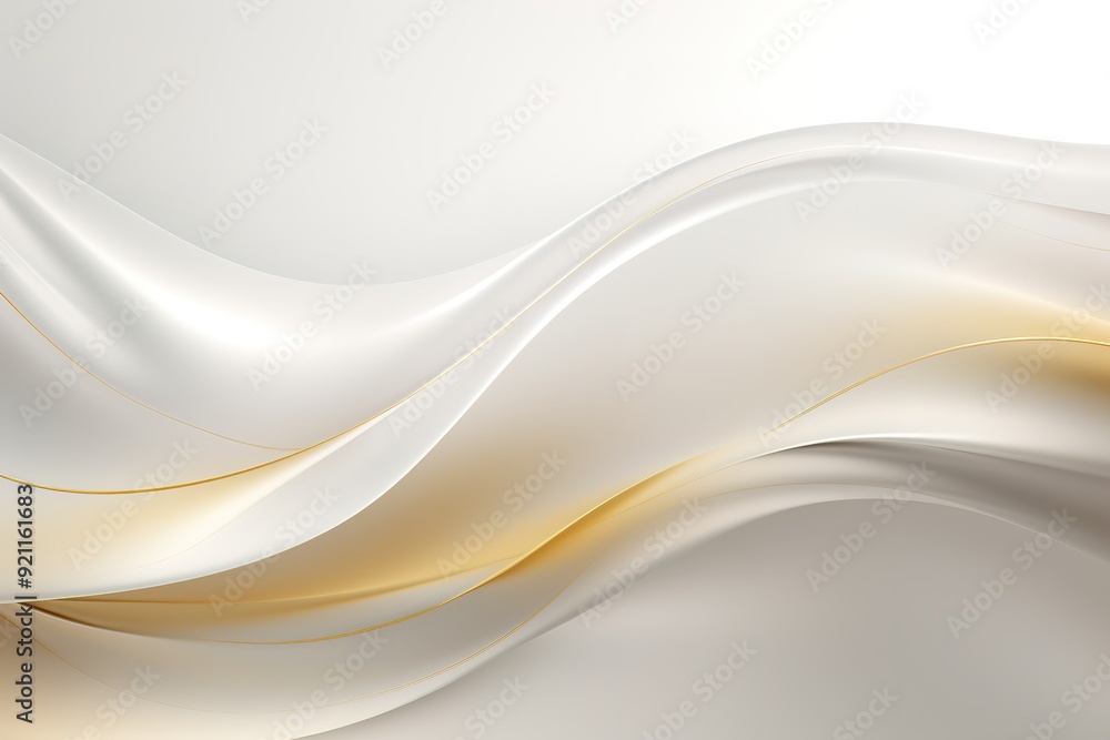 Abstract white and gold wavy background. Abstract white and gold wavy background.