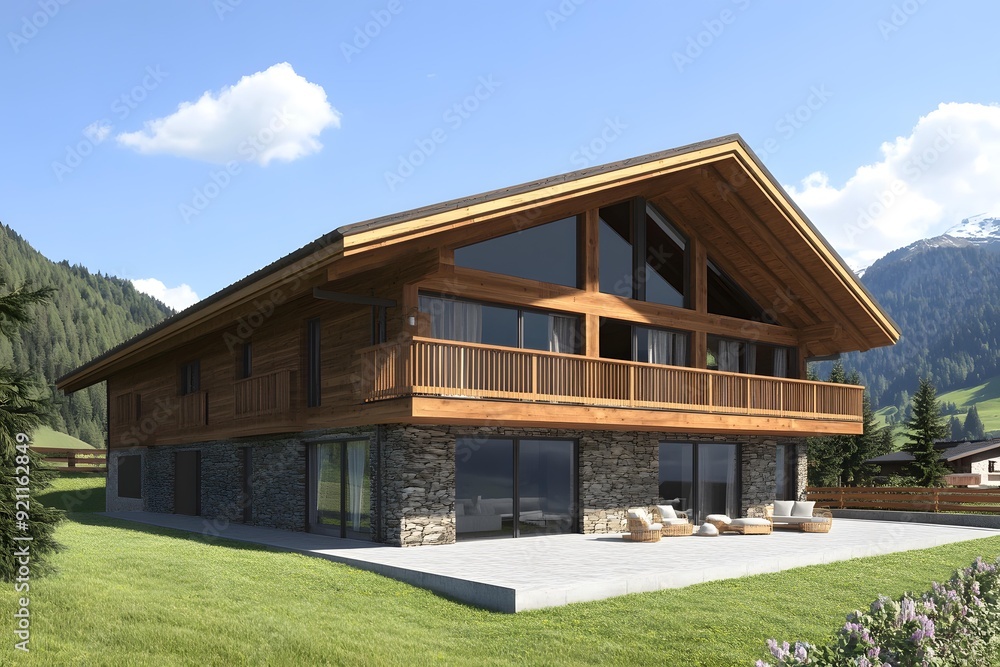 Modern Mountain Cabin Home With Balcony And Patio Modern Mountain Cabin Home With Balcony And Patio