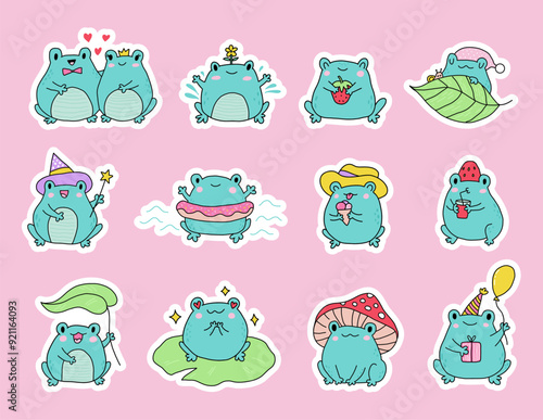 Tableau sur toile Cute cartoon frogs